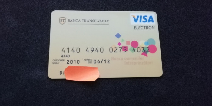 B12 91 - Card bancar foarte vechi - piesa de colectie