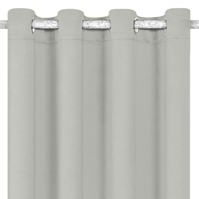 Draperie Decorativă, Model Ecru, Dimensiuni 140x260 cm, Inele Fixare 4 cm, Material Poliester