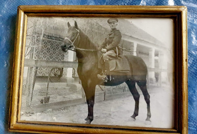 D984-Foto veche-Ofiter cavalerist posibil armata romana primul razboi. foto