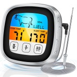 Cumpara ieftin Termometru Digital de Bucatarie, Ecran Tactil, Functie Timer si Alarma, 8 Tipuri de Carne, 5 Trepte de Gatire, pentru Mancare, Sonda Inox, Magnetic, N