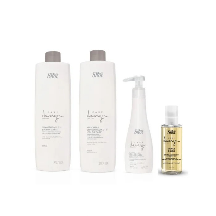Set Simply BLOND Shot - intretinere par bond (sampon 1L + masca 1L + leave-in 150ml + ulei 100 ml)