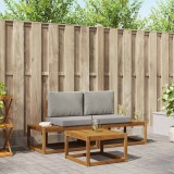 vidaXL Set de canapea 3 pcs natural Lemn de acacia solid și poliester 3366944