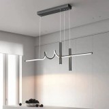 Lustra LED suspendata cu telecomanda DANNA 35W, lumina Rece/Calda/Neutra, Dimabila, Negru, Inaltime Reglabila ModernLight Concept