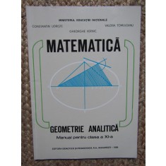 MATEMATICA GEOMETRIE ANALITICA MANUAL PENTRU CLASA A XI A C UDRISTE
