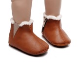 Cizmulite maro imblanite pentru bebelusi - Simply (Marime Disponibila: 3-6 luni