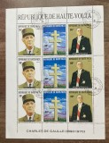 A12 S7 3 - Timbre foarte vechi - Haute - Volta - Charles de Gaulle - bloc filatelic