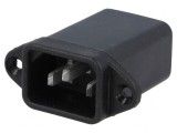 Conector Alimentare AC Soclu Tată 2A 250V IEC 60320 Lipire