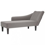 Cumpara ieftin Sezlong cu cotieră dreaptă din material taupe