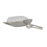 Untieră Dreptunghiulară cu Capac din Plastic, Tăviță și Clește din Inox,