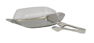 Untieră Dreptunghiulară cu Capac din Plastic, Tăviță și Clește din Inox, foto