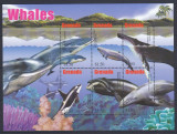Grenada - Fauna Marina - BALENE - Bloc - MNH, Nestampilat
