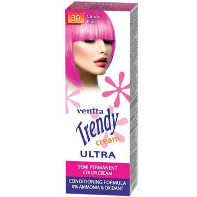 Vopsea de par semipermanenta, Trendy Cream Ultra, Venita, Nr. 30, Candy pink foto