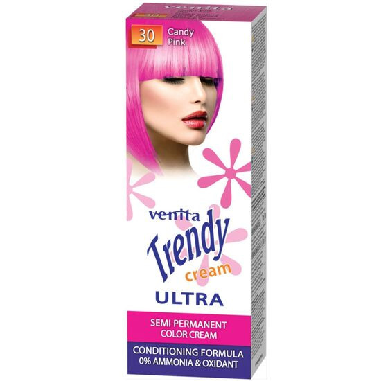 Vopsea de par semipermanenta, Trendy Cream Ultra, Venita, Nr. 30, Candy pink