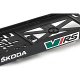 Set suport placute numar inmatriculare auto 3D (fata + spate) Skoda VRS