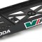Set suport placute numar inmatriculare auto 3D (fata + spate) Skoda VRS