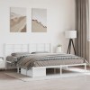 Cadru Pat Metalic vidaXL Alb 180x200 cm cu Tăblie, Suport Saltea, Spațiu Depozitare