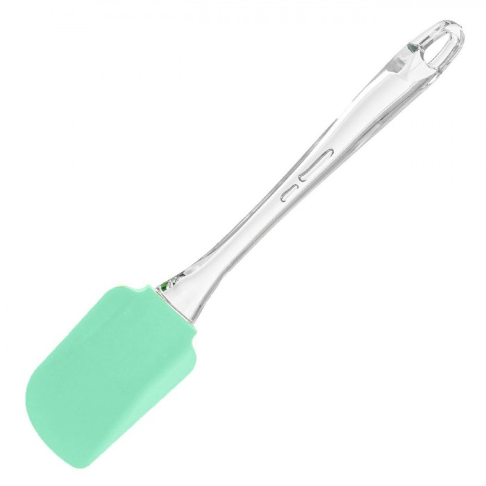 Spatulă Silicon, Model 25cm, M&acirc;ner Transparent, Culoare Verde Menta