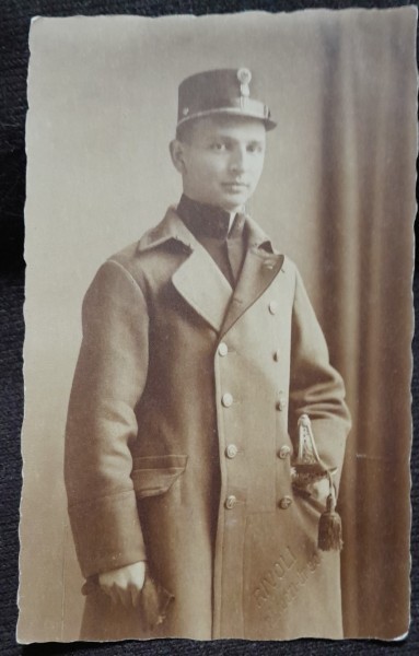 Fotografie tip carte postala, militar, 1918