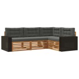 vidaXL Set de canapele de exterior 4 pcs Natural și Antracit 3383305