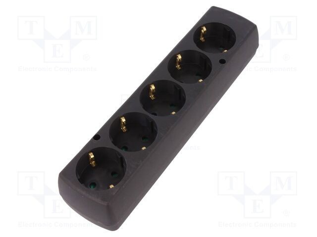Conector alimentare AC mamă spliter 2P PE 250VAC 16A negru JONEX