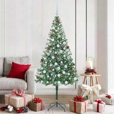 vidaXL Brad de Crăciun artificial cu 300 LED Verde 180 cm PVC și Oțel 3396717