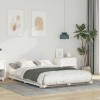 VidaXL Cadru de pat de podea Alb 135 x 190 cm Lemn masiv de pin