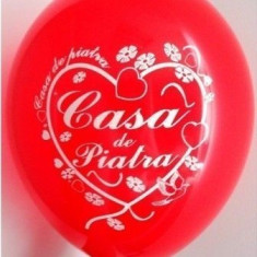 Baloane nunta rosii Casa De Piatra Inima 30cm imprimate set 20 buc foto