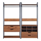 Set 2 suporturi haine Larem 6 cu 4 sertare 6 compartimente si 2 rafturi [en.casa] HausGarden Leisure