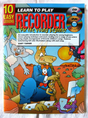 &amp;quot;10 EASY LESSONS- Learn to Play RECORDER for Young Beginner&amp;quot;, Carte + CD + DVD foto