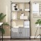Gossi biblioteca cu usi gri sonoma 76,5x30x154,5 cm lemn compozit