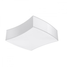 Lampa De Tavan Square Alb Pvc 2 Becuri Patrate Moderne De Interior foto