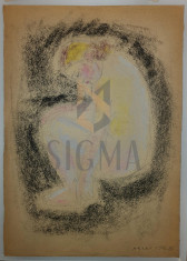 MEDI DINU - WECHSLER, NUD, carbune/pastel, 1940 foto