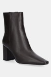 MICHAEL Michael Kors cizme de piele Elise culoarea maro, cu toc drept, 40T5ELME5L.251