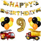 Cumpara ieftin Set 16 piese baloane si decoratiuni pentru aniversare 9 ani, latex, folie, multicolor