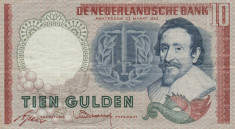 Olanda 10 Gulden 1953 P-85 VF foto