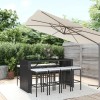 Gossi set mobilier bar de gradina cu perne, 9 piese, negru, poliratan