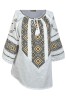 Bluza dama tip ie 024, alb trandafir/maro deschis , marimea M, Casual, Bumbac