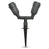Lampa Gradina E27 cu Tarus, Neagra, IP44, 335mm, pentru 2 Becuri