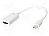 Cablu DisplayPort - HDMI, HDMI soclu, mini DisplayPort mufa, {{Lungime cablu}}, alb, LOGILINK - CV0036B