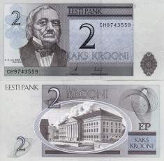 ESTONIA 2 krooni 2007 UNC!!! foto