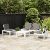 Gossi set mobilier de gradina cu perne, 4 piese, alb, plastic