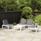 Gossi set mobilier de gradina cu perne, 4 piese, alb, plastic