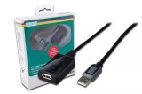 Repetor USB 2.0, 10m, DIGITUS DA-73100-1, Mufă A - Soclu A, Amplificator Semnal, Extensie USB
