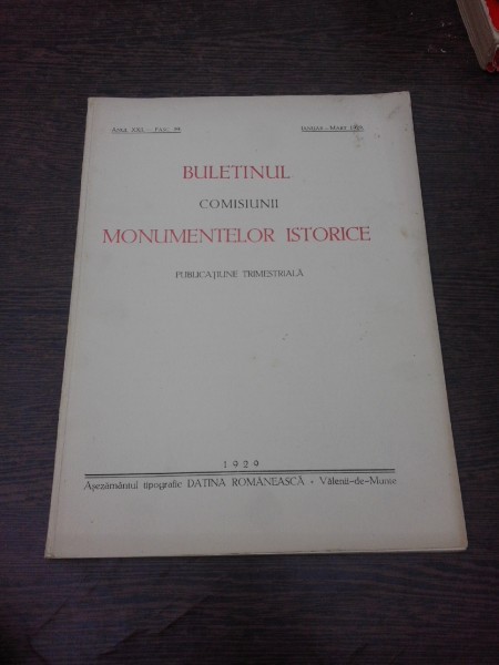 Buletinul Comisiunii Monumentelor istorice, ianuarie martie 1929