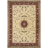 Covor Model Lotos 523-120, Marime 60 x 110 cm, Crem, Rosu, Inaltime Fir 8 mm, Antialergic, Polipropilena, Living, Dormitor, Sufragerie, Birou