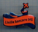 AX 1018 INSIGNA- LINIILE BANCARE ING -UN MIC AVION IN ZBOR -PENTRU COLECTIONARI