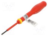 Şurubelniţă izolată plată 2,5x0,4mm 50mm 1kVAC FACOM
