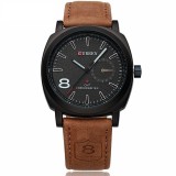 Cumpara ieftin Ceas Barbatesc Curren Maro Army, Sport Elegant, Quartz, Curea Piele Ecologica, Cadran Maro, 42mm