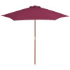 VidaXL Umbrelă de soare de exterior, st&acirc;lp lemn, roșu bordo, 270 cm