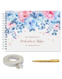 Album foto / GuestBook pentru nunta, MODEL FLOWERS 4, personalizabil, A4 landscape, pix si dubluadeziv inclus, accesoriu nunta